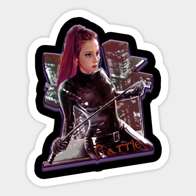 cat woman carrie Sticker by Rotn reviews